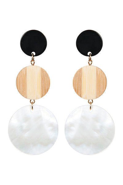 Juarez Disc Earring in Shell by Eb&Ive