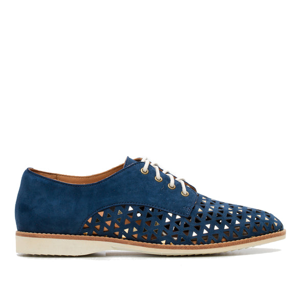 Derby Triangle Punch in Navy Suede By Rollie Nation