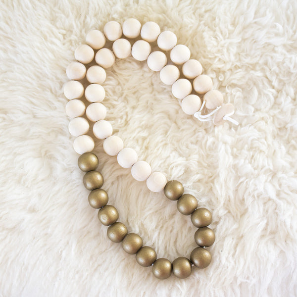 Gold + Natural Wood Bead from Pebble+Fred