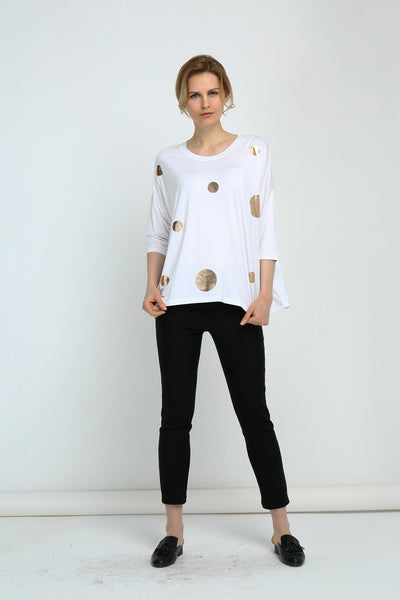 Tirelli 3/4 Sleeve Foil Print Top