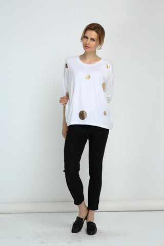 Tirelli 3/4 Sleeve Foil Print Top