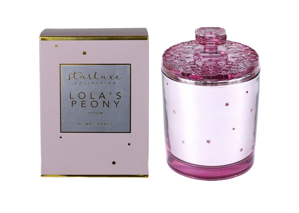 Lola's Peony Starluxe Candle from Mrs Darcy