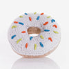 White Donut with multi-coloured sprinkles Ring Rattle