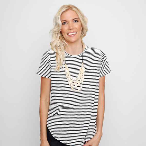 Cascade Wooden Tiered Necklace- Ruby Olive