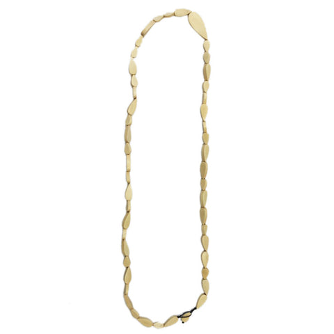 Cascade Long Wooden Necklace- Ruby Olive