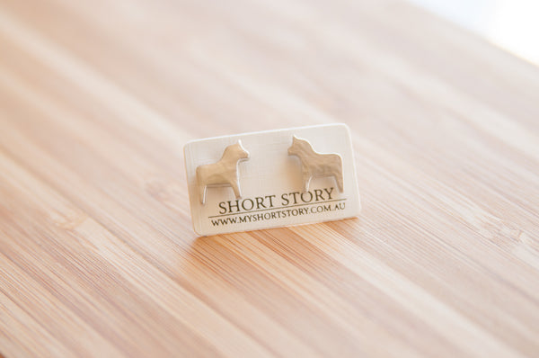 Funky Play Silver Horse Earrings by Short Story
