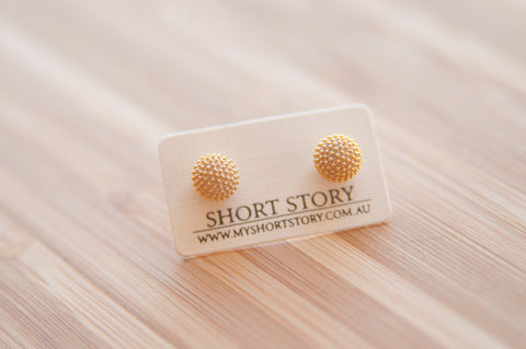 Cream Ball Earrings by Short Story