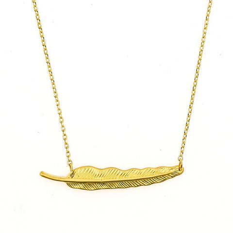 Long Feather Necklace by Short Story