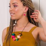 Carousel Candy Drop Hot Pink Earrings by Ruby Olive