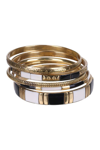 Agra Bangles - Bone/Brass