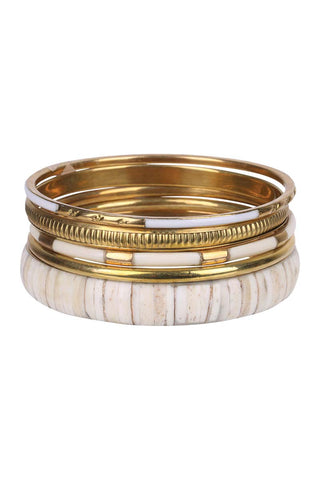 Agra Bangles - Bone/Brass