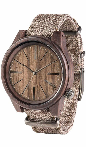 Torpedo Choc Linen Wood Watch