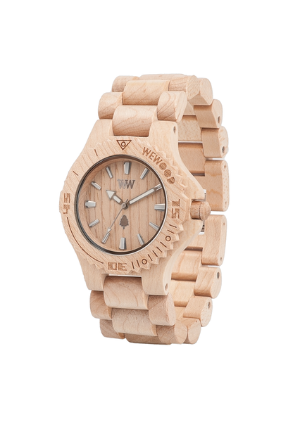 Date Beige Wooden Watch